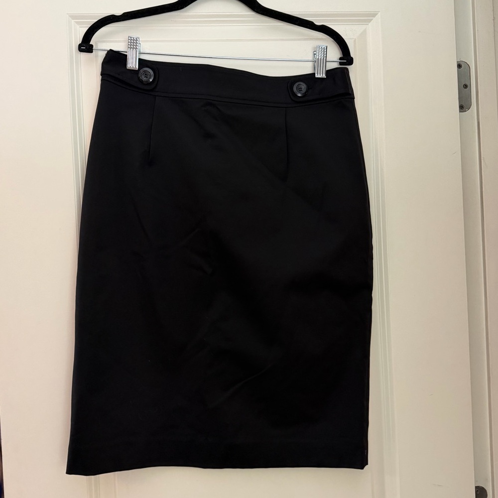 Vertigo Paris Black Pencil Skirt with Button Waist Detail